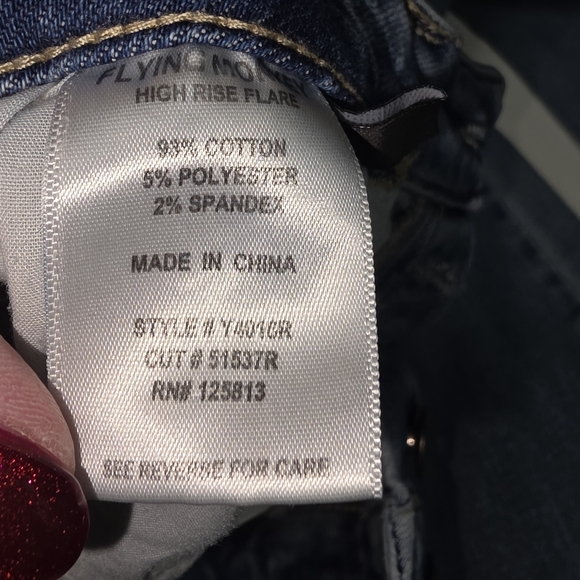 Flying Monkey Distressed High Rise Button Fly Flare Jeans Light Wash Size 28 - Picture 8 of 10